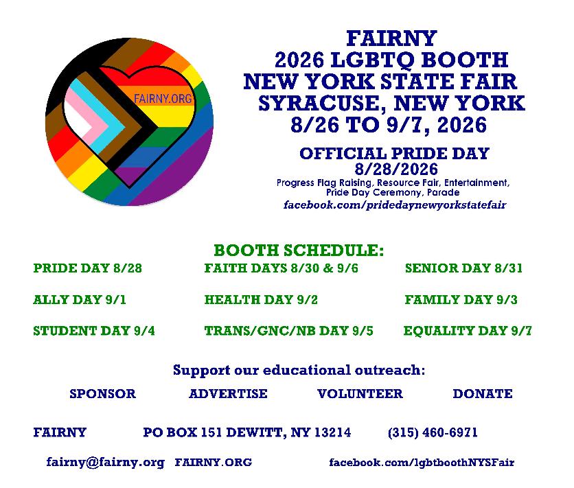 2026 LGBTQ Booth NYS Fair 
