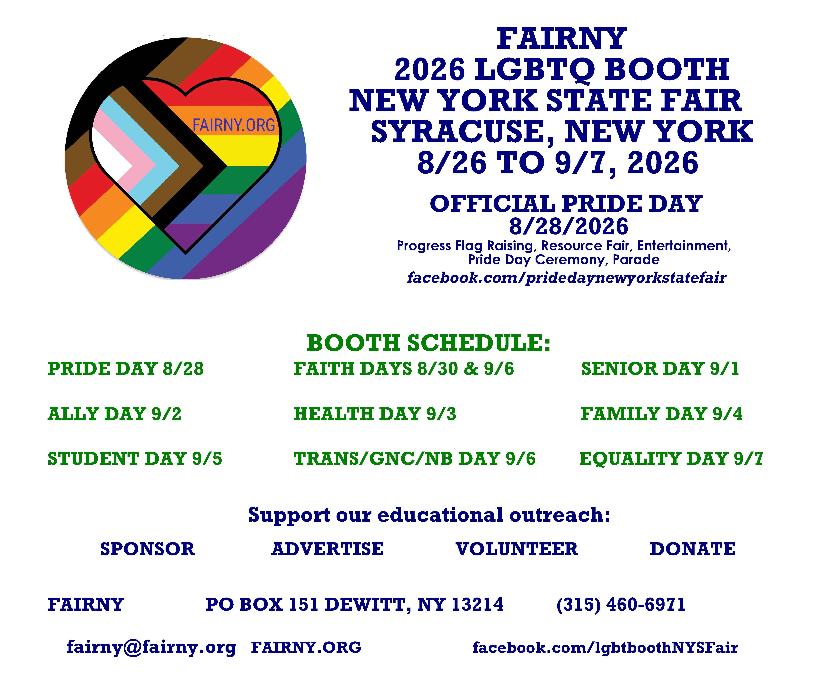 2026 LGBTQ Booth NYS Fair